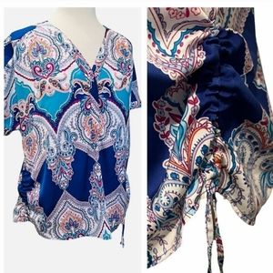Chicos Paisley Print Polyester Blouse Chicos size 0